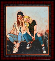 Once Were Rebels by Todd White - Original Painting, Canvas on Board sized 32x33 inches. Available from Whitewall Galleries